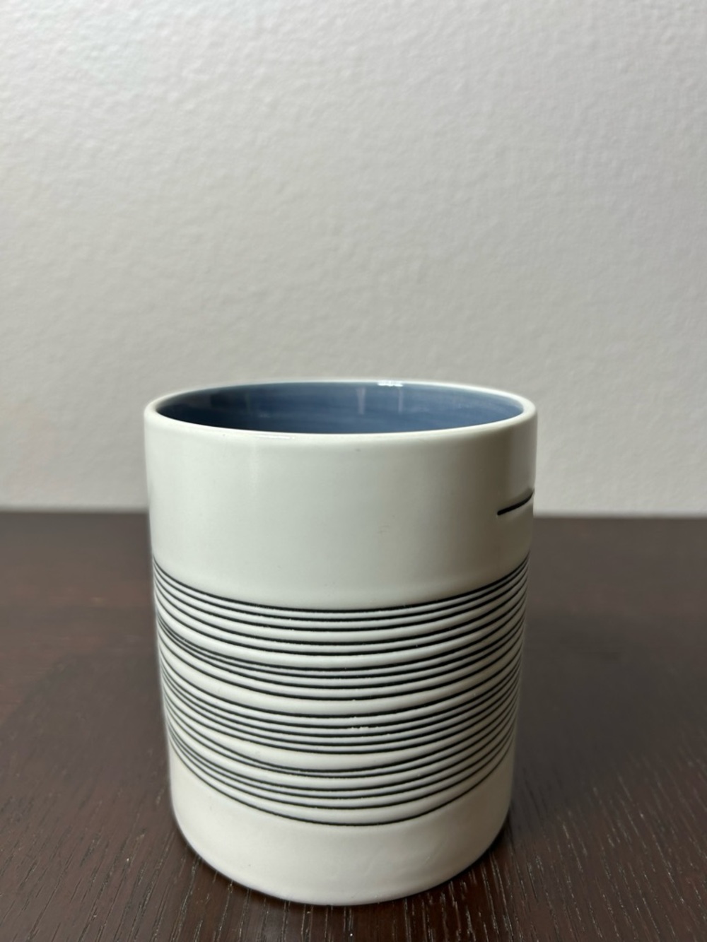 Pier 1 Imports Black White Blue Stoneware "sip" Discontinued Coffee Mug - Picture 6 of 10